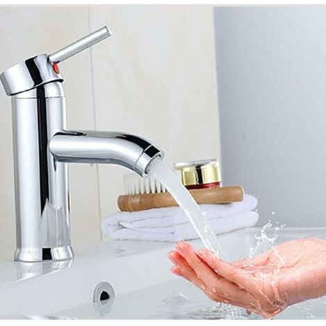 SHINING HOUSE Bathroom faucet, white basin faucet, high quality faucet, bathroom faucet, wear-resistant, suitable for inner diameter 32mm-42mm, hot and cold water faucet