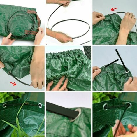 SHINING HOUSE Garden Bag 272L Green Garden Waste Bags With Handles Tearproof Foldable Reusable Garden Waste Bag