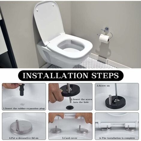 SHINING HOUSE Toilet Seat Fixing, 4pcs Toilet Lid Fixing Rubber Expansion Bolts, 304 Stainless Steel Toilet Screws, Toilet Lid Fixing（4017mm）——