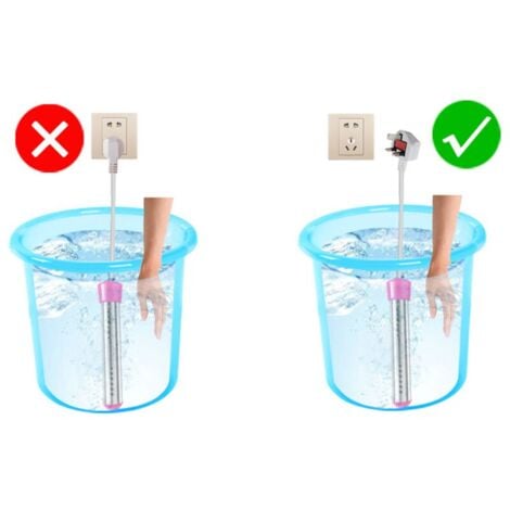 SHINING HOUSE 2500W Electric Water Heater with Immersion Voltage, Swimming Pool Water Heater, Portable Water Heater, Suitable for Ponds, Buckets Black
