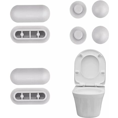 SHINING HOUSE 4Pcs Plastic Toilet Seat Covers with 4Pcs Toilet Seat Gaskets, Heavy Duty Toilet Seat Bumpers, Shockproof Toilet Seat Pads for Toilet Seats