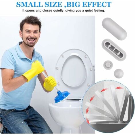 SHINING HOUSE 4Pcs Plastic Toilet Seat Covers with 4Pcs Toilet Seat Gaskets, Heavy Duty Toilet Seat Bumpers, Shockproof Toilet Seat Pads for Toilet Seats