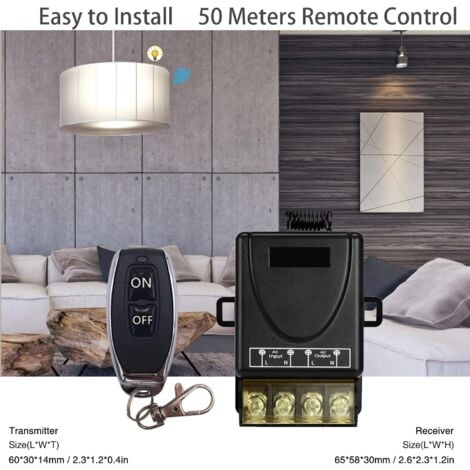 SHINING HOUSE DieseRC 433Mhz High Power Wireless Remote Control Switch, AC 220V/240V/110V 30A RF Remote Control for Light, Water Pump, Home Appliances,