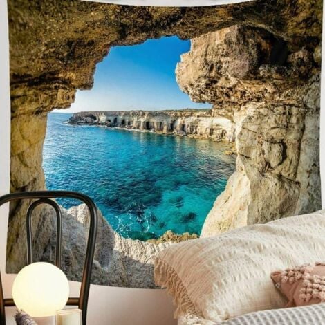 SHINING HOUSE Tapestry Home Decor Landscape Tapestry Living Room Bedroom Decoration Tapestry Magic Tapestry Curtain (Sea, 150130cm)
