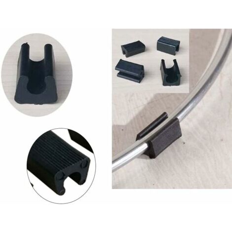 SHINING HOUSE Pack of 20 U Shape Plastic Chair Legs - 12mm Diameter - Black - For Steel Tubular Chairs