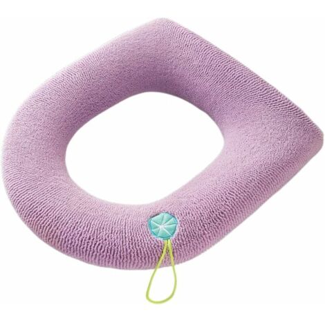 SHINING HOUSE 2pcs Toilet Seat Cover, Retractable Toilet Seat, Washable Toilet Warmer, Compatible with All Toilet Seats. (Taro Powder)