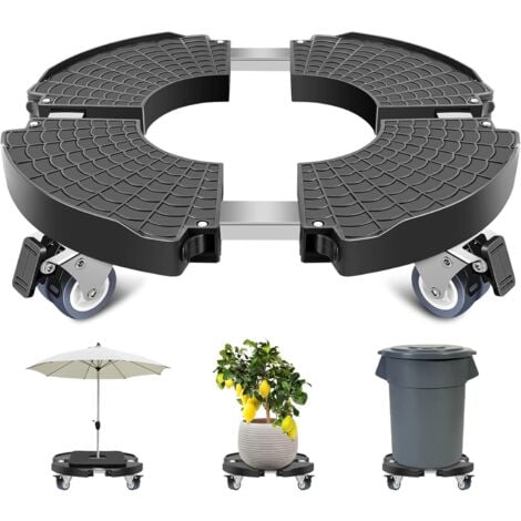 SHINING HOUSE Plant Stand on Wheels, Adjustable, 150KG Capacity Indoor Flower Pot Trolley Indoor Plant Stand for Flower Pots, Plant, Parasol Base, Trash Can