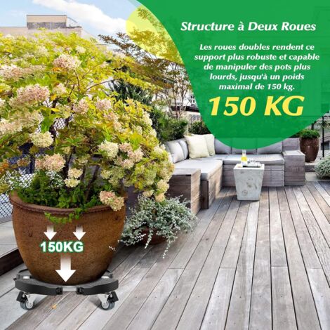 SHINING HOUSE Plant Stand on Wheels, Adjustable, 150KG Capacity Indoor Flower Pot Trolley Indoor Plant Stand for Flower Pots, Plant, Parasol Base, Trash Can