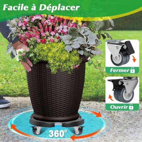 SHINING HOUSE Plant Stand on Wheels, Adjustable, 150KG Capacity Indoor Flower Pot Trolley Indoor Plant Stand for Flower Pots, Plant, Parasol Base, Trash Can