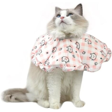 SHINING HOUSE Adjustable Cat Collar Anti Licking Soft Cat Collar Adjustable Protective Cat Collar After Surgery and Injury (Best Neck Circumference is 12-25cm)