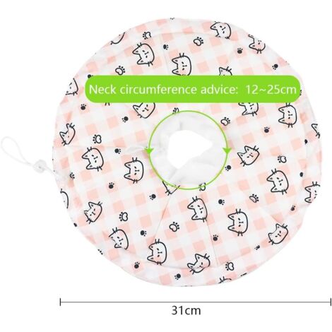 SHINING HOUSE Adjustable Cat Collar Anti Licking Soft Cat Collar Adjustable Protective Cat Collar After Surgery and Injury (Best Neck Circumference is 12-25cm)