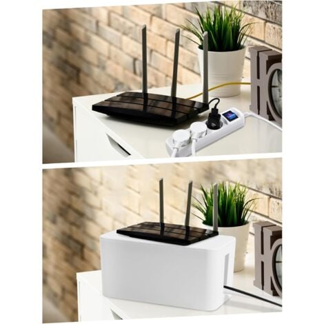 SHINING HOUSE Cable Management Box, Cable Hider Box, Power Strip Hider, Cable Management Box, Cable Box for Power Strip Hider, Keep Cables Tidy - White