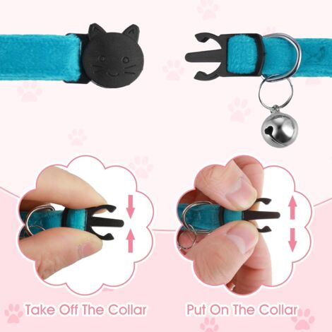 SHINING HOUSE Pack Cat Collars with Bell, Adjustable Velvet Bowknot Collar for Pet Kitten Cat Puppy and Graduation Wedding Birthday Party
