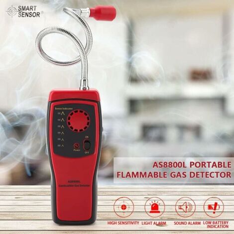 SHINING HOUSE Flammable Gas Leak Detector, Portable Gas Sniffer with Sound and Light Alarm for Detecting Methane, LPG, LNG, Fuel and Sewer Gas