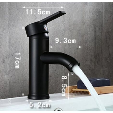 SHINING HOUSE Bathroom faucet black basin faucet high quality faucet wear-resistant bathroom faucet (short)