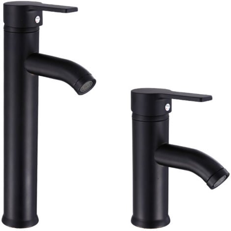 SHINING HOUSE Bathroom faucet black basin faucet high quality faucet wear-resistant bathroom faucet (short)