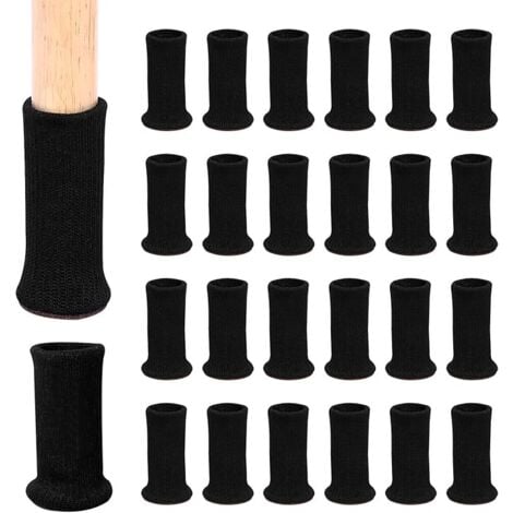SHINING HOUSE 24Pcs Chair Leg Caps Furniture Feet Anti-Slip Pads Fits 1-2 Inch Diameter Chair Legs (Black)