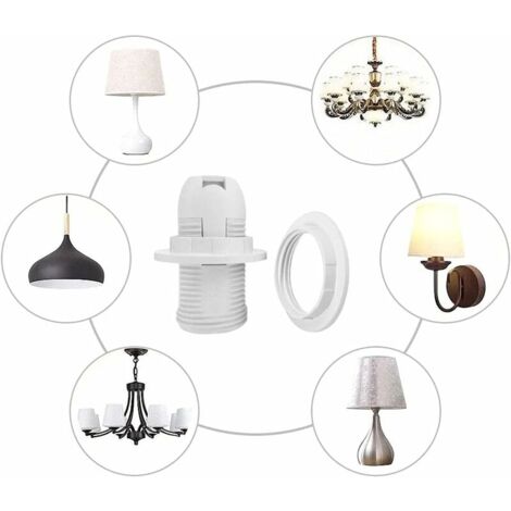 SHINING HOUSE 8Pcs E27 Lampshade Reducer Ring Lampshade Ring Adapter Converter Plate