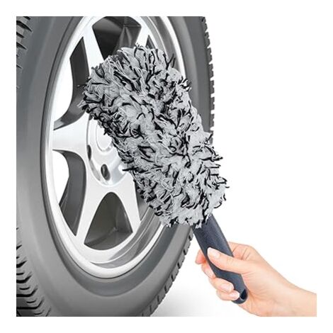 SHINING HOUSE 3Pcs Car Wheel Brushes - Rim Cleaning Brush, Soft Microfiber Wheel Brush  11.81 x 3.15 x 3.15 Inch Long Wheel Cleaning Tool 