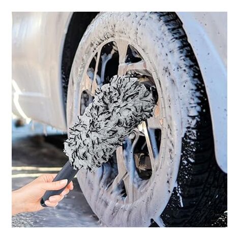 SHINING HOUSE 3Pcs Car Wheel Brushes - Rim Cleaning Brush, Soft Microfiber Wheel Brush  11.81 x 3.15 x 3.15 Inch Long Wheel Cleaning Tool 