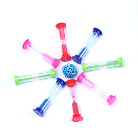 SHINING HOUSE Pieces Sand Timer, 30S, 1Min, 2Min, 3Min, 5Min, 10Min Hourglass for Kids, Colorful Sand Clock, Kitchen Timer, Hourglass for Brushing, Games, Cooking, Exercise, Study