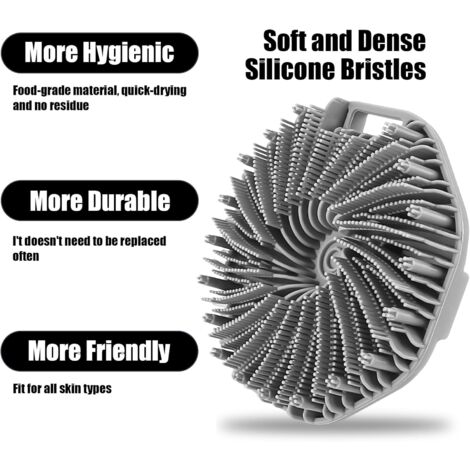 SHINING HOUSE PCS Silicone Body Scrubber Brush, Bath Brush with Hook for Gentle Exfoliation, Loofah Scrub and Scalp Massage Brush for All Skin Types