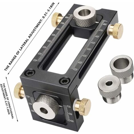 SHINING HOUSE in 1 Adjustable Woodworking Screw Jig 4 Hole Drill Guide Kit 6 8 10 12mm Woodworking Drill Bit Set