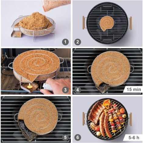SHINING HOUSE Cold Smoke Generator for Smoker Smoking Meat Fish with Barbecue Grill Cleaning Brush 20185cm