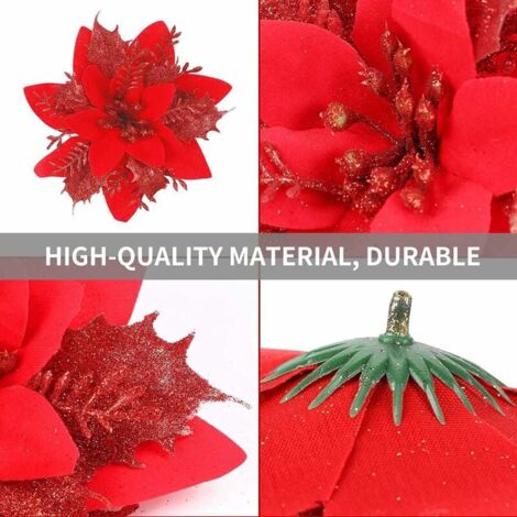 SHINING HOUSE Other Christmas Decoration Christmas Decoration, Artificial Christmas Flower, Christmas Garland Christmas Tree with Glitter, Artificial Flower Pendants, for Party Christmas Tree, Wreath,
