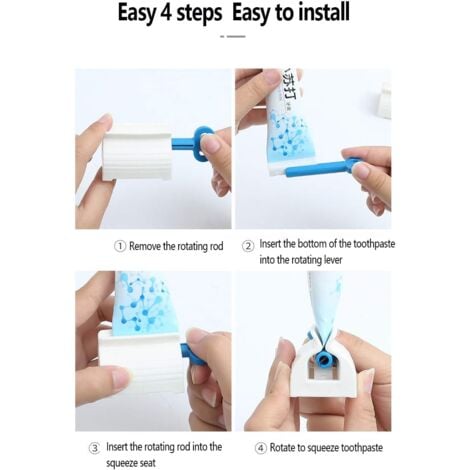 SHINING HOUSE Pieces Toothpaste Squeezer Dispenser, Creative Bathroom Toothpaste Tube, Rolling Toothpaste Squeezer Seat Holder Rotating Toothpaste Dispenser for Cosmetics, Cream, Paints
