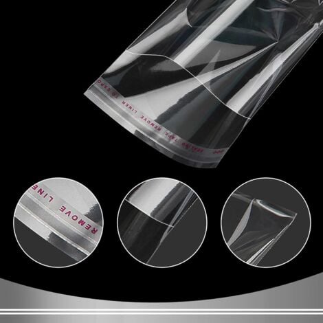 SHINING HOUSE 400 Pieces Clear Plastic Bag 10x7cm Cellophane Bag Self-adhesive OPP Plastic Bags Biscuit Bag Transparent Packaging Bag Small Candy Bag for Chocolates Jewelry Christmas Gift
