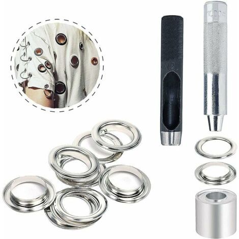 Grommet Tool Kit - 110 Set Eyelets (2/5 Inch) With Punch & Installation Tools, Storage Box, Black & Silver - View #9