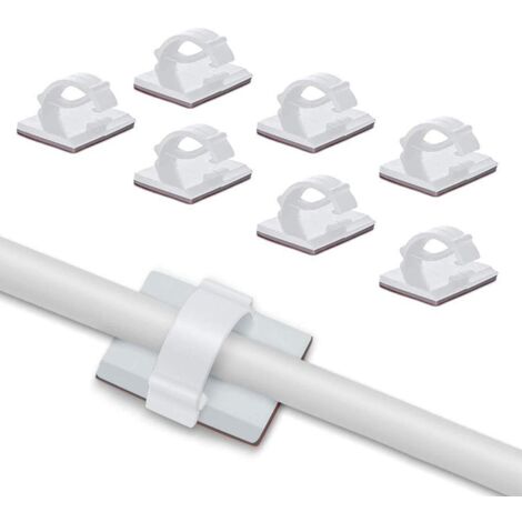 SHINING HOUSE Adjustable Adhesive Cable Clips for Fiber Optic Cable Management Wire and Cord Fastener in Home or Office 30 Pack