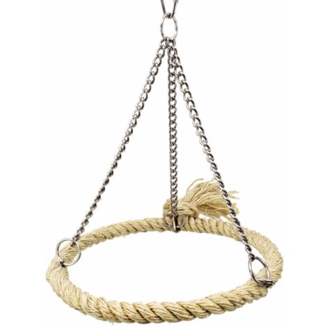 SHINING HOUSE White Cotton Rope Swing Wear resistant Hemp Rope Training Parrot Toy Easy Installation