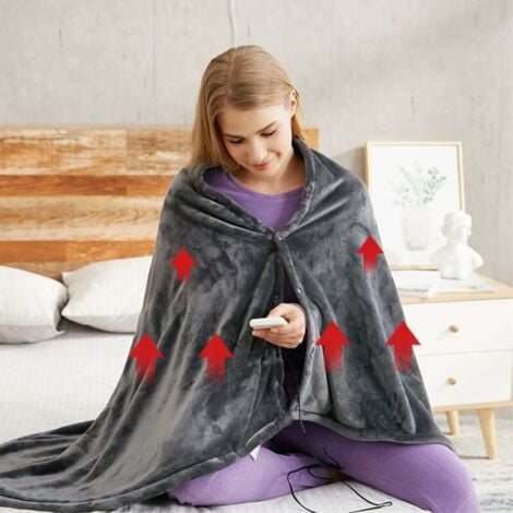 SHINING HOUSE Electric Heated Blanket, Plush Electric Heated Blanket, Electric Blanket, Machine Washable, Home Office Use (No Power Supply)