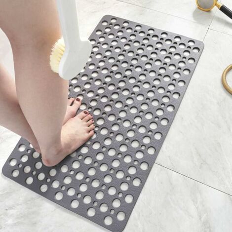 SHINING HOUSE Non-slip bathroom mat - Waterproof and anti-fall - Grey - 75 x 43 cm