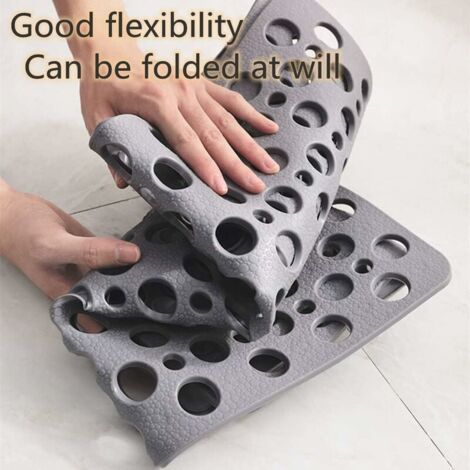 SHINING HOUSE Non-slip bathroom mat - Waterproof and anti-fall - Grey - 75 x 43 cm