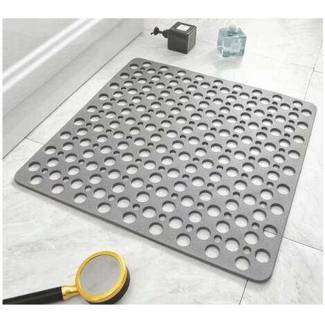 SHINING HOUSE Non-slip bathroom mat - Waterproof and anti-fall - Grey - 75 x 43 cm