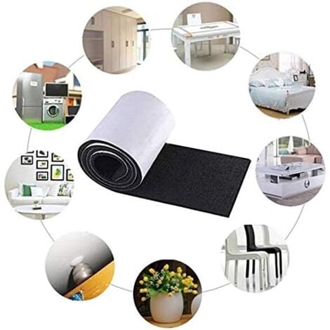 SHINING HOUSE Black Self Adhesive Felt Anti Slip Mat Rolls for Table Legs Self Adhesive Felt Pads to Protect Chairs and Other Furniture