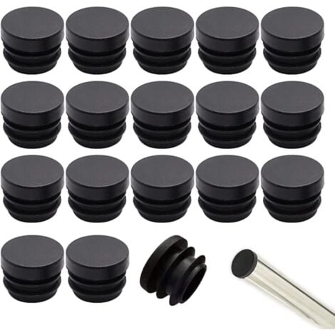 SHINING HOUSE black chair caps 16mm 32pcs chair caps round plastic caps chair tube caps chair leg caps chair leg protection