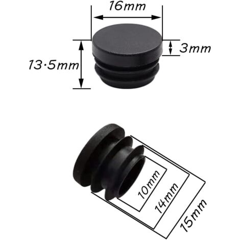 SHINING HOUSE black chair caps 16mm 32pcs chair caps round plastic caps chair tube caps chair leg caps chair leg protection