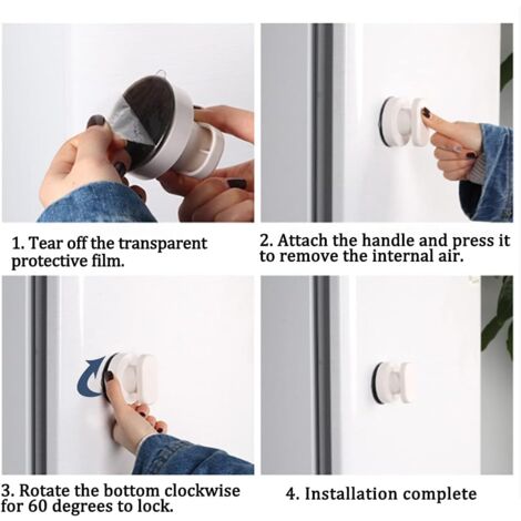 SHINING HOUSE Pack Suction Cup Handle No Drilling Door Handle Powerful Suction Cup Removable Pull Knob