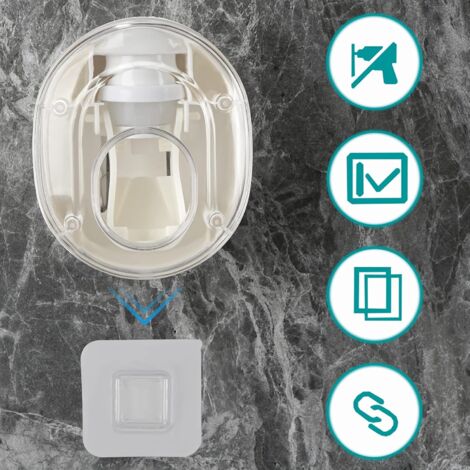 SHINING HOUSE ot of 2 Hands Free Toothpaste Organizer for Kids and Adults, Automatic Toothpaste Dispenser, Wall Mount, Bathroom Accessories (White)