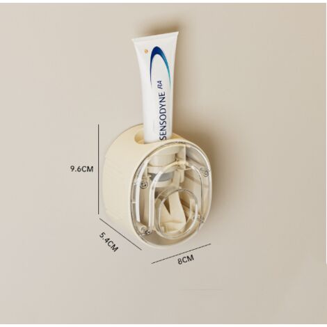 SHINING HOUSE ot of 2 Hands Free Toothpaste Organizer for Kids and Adults, Automatic Toothpaste Dispenser, Wall Mount, Bathroom Accessories (White)