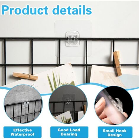 SHINING HOUSE 36PCS Adhesive Plastic Hooks Self-Adhesive Plastic Hooks Transparent Adhesive Hooks Transparent Wall Hooks Kitchen Adhesive Hooks Transparent Sticky Wall Hooks to Stick