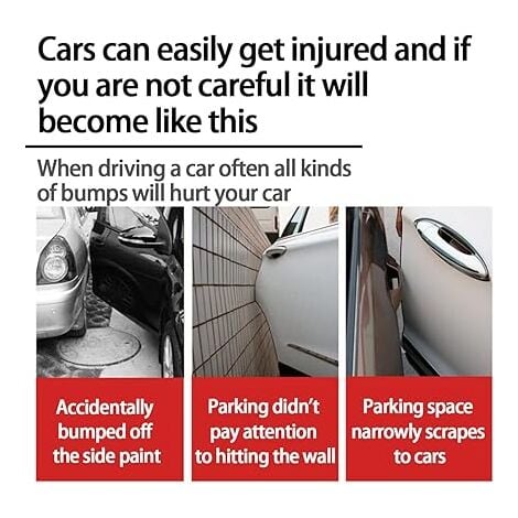 SHINING HOUSE Pack Car Bumper Strips, Anti-Scratch Car Rearview Mirror Edge Guards, Anti-Scratch Car Side Door Protectors for All Vehicles (Grey)