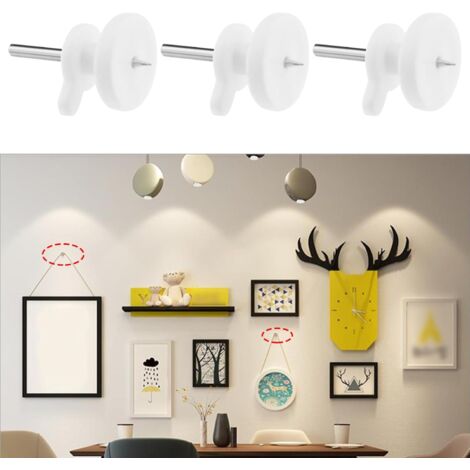 SHINING HOUSE 100pcs Hard Picture Hooks Mini Non-Marking Hooks Invisible Hook Nail Photo Frame Hangers for Hard Wall Picture Frames Oil Painting Posters