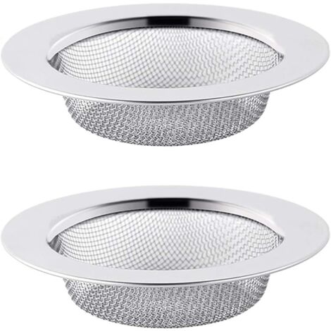 SHINING HOUSE 2 Pack Stainless Steel Drain Strainer - Bathroom Hair Filter - Waste Water Filter ...