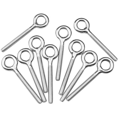 SHINING HOUSE 10Pcs M4 Eye Screws Welded Ring Bolts Screw Rings Eye Hook Bolt for Swing Outdoor Machine