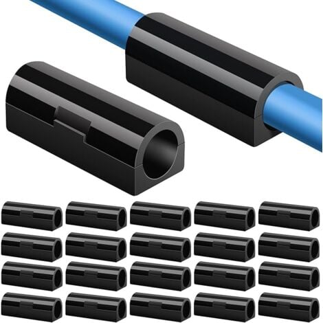 SHINING HOUSE 20 Pieces Adhesive Cable Clips for Desk Power Cable USB Charging Cable Chargers Audio Cable Cable Clips Cable Holder 3.3 1.25 Black